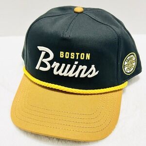 American Needle Boston Bruins Golfer Script Hat‎ Cap Snapback A-Frame Black